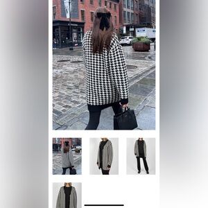 Brunette the Label Houndstooth Oversized Knit Cardigan